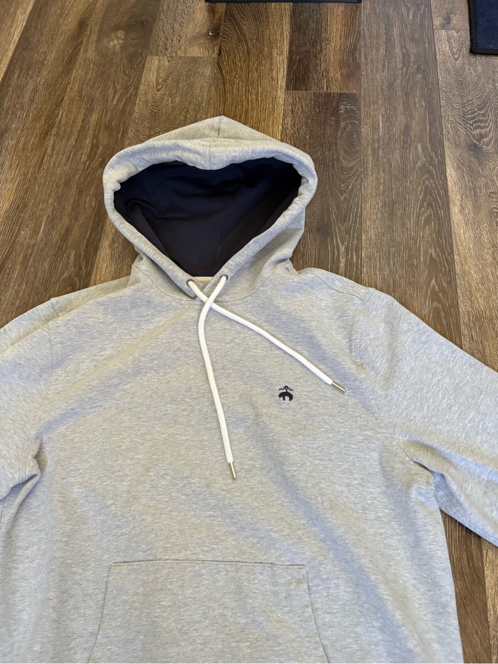 Brooks Brothers Stretch Sueded Cotton Jersey Hoodie Sz Large - Picture 12 of 13